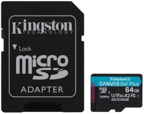 Kingston Canvas Go! Plus microSD 64 GB memorijska kartica + microSD adapter