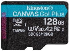 Kingston Canvas Go! Plus microSD 128 GB memorijska kartica + microSD adapter