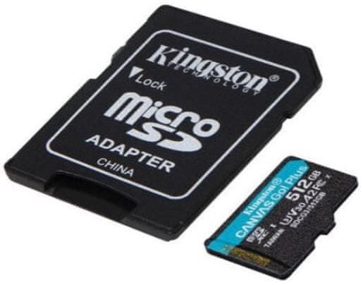 Kingston Canvas Go! Plus microSD 512 GB memorijska kartica + microSD adapter