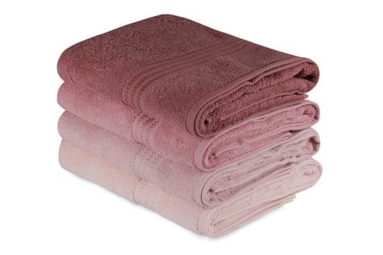komplet ručnika Bath, 4 komada, roza