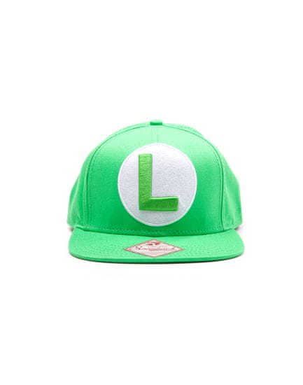 Difuzed Nintendo: Green Snapback Cap With Luigi Logo kapa sa šiltom
