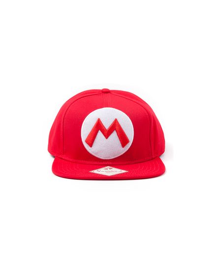 Difuzed Nintendo: Red Snapback Cap With Mario Logo kapa sa šiltom