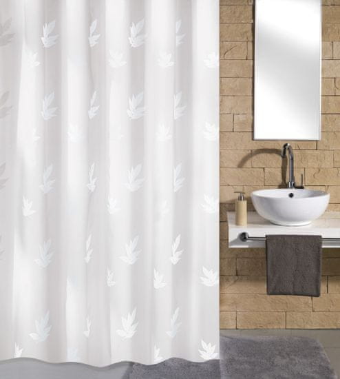 Kleine Wolke zavjesa za kupaonicu Canton, 180×200 cm, bijela