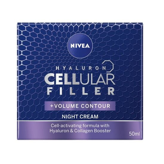 Nivea Hyaluron Cellular Filler + Volume Contour krema za lice, noćna, 50 ml
