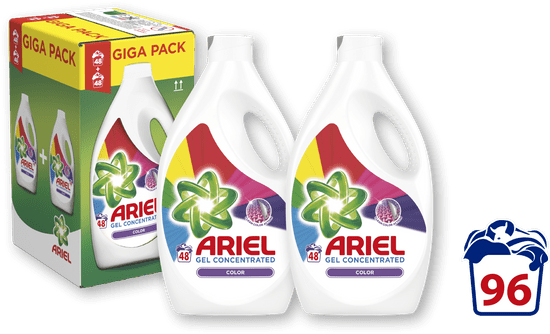Ariel tekući prašak za pranje Color, 2 x 2,64 L