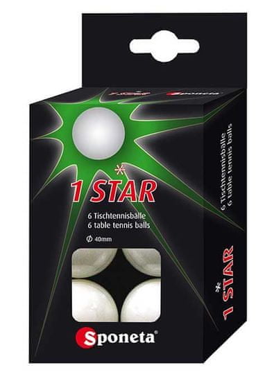 Sponeta 1 Star loptice za stolni tenis, 6 komada