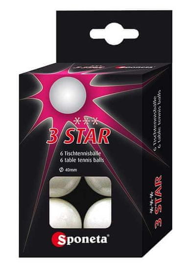 Sponeta 3 Star loptice za stolni tenis, 6 komada