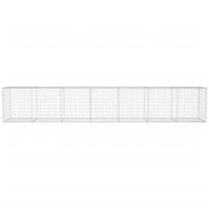 Vidaxl Gabionski zid s poklopcem od pocinčanog čelika 600x50x100 cm