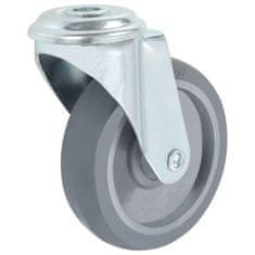 Vidaxl 12 okretnih kotačića s rupom za vijke, 100 mm