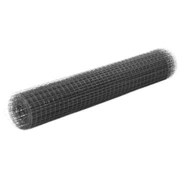 Vidaxl Čelična i PVC mrežasta ograda 10x1 m siva