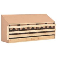 Vidaxl Gnijezdo za nesilice s 5 odjeljaka 117x33x54cm masivna borovina