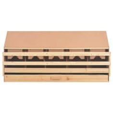 Vidaxl Gnijezdo za nesilice s 5 odjeljaka 117x33x54cm masivna borovina
