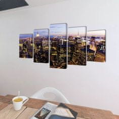 Vidaxl Zidne Slike na Platnu Set s Printom New York 200 x 100 cm