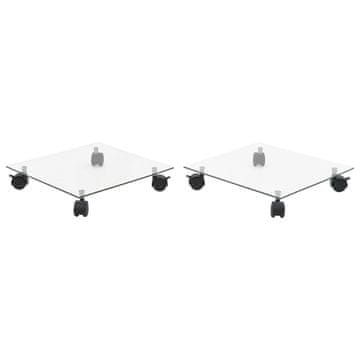 Vidaxl Pomična postolja za biljke 2 kom 35 x 35 cm četvrtasta staklena