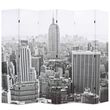 Vidaxl Sklopiva sobna pregrada sa slikom New Yorka danju 228 x 170 cm