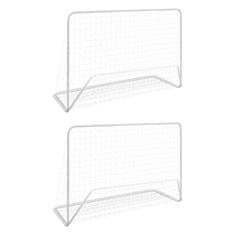 Vidaxl Nogometni golovi s mrežama, 2 kom. 182x61x122 cm, Čelik, Bijela