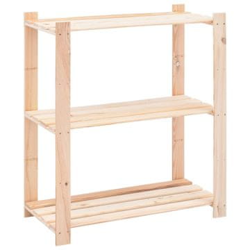 Vidaxl Polica s 3 police 80x38x90 cm Masivni bor 150 kg