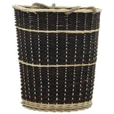 Vidaxl Košara za drva za ogrjev s remenjem 50x44x58 cm prirodna vrba