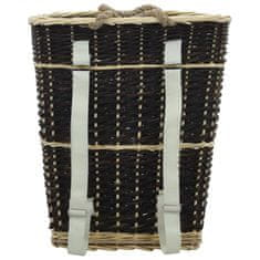 Vidaxl Košara za drva za ogrjev s remenjem 50x44x58 cm prirodna vrba