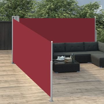 Vidaxl Uvlačna bočna tenda crvena 100 x 1000 cm
