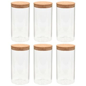 Vidaxl Staklenke za pohranu s plutenim poklopcima 6 kom 1100 ml
