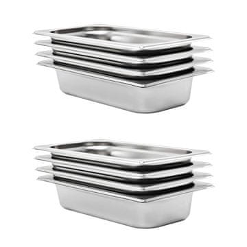 Vidaxl Gastronorm posude 8 kom, GN 1/3, 65 mm, nehrđajući čelik