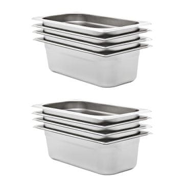 Vidaxl Gastronorm posude 8 kom GN 1/3, 100 mm, nehrđajući čelik