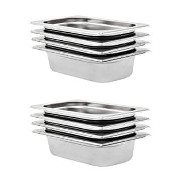 Vidaxl Gastronorm posude 8 kom, GN 1/4, 65 mm, nehrđajući čelik