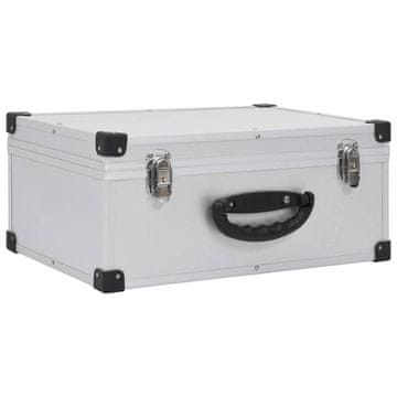 Vidaxl Kutija za 60 CD-ova aluminijska ABS srebrna