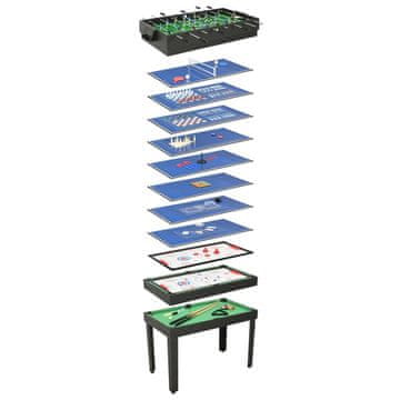 Vidaxl 15-u-1 stol za igranje, 121x61x82 cm, crni