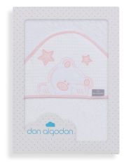 Interbaby frotirni ručnik, motiv medvjeda sa zvijezdom, 100 × 100, bijeli/ružičasti