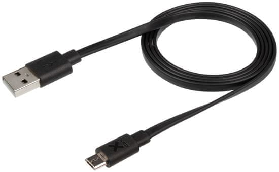 Xtorm Flat USB to Micro USB cable (1 m) CF011, crni