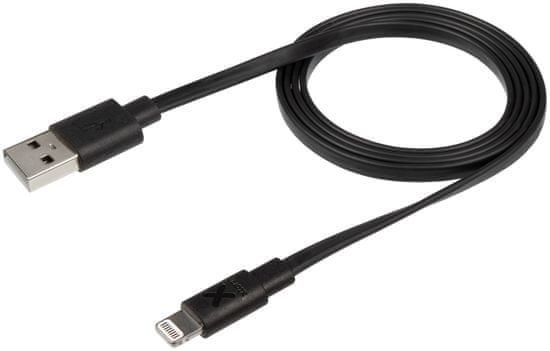 Xtorm Flat USB to Lightning Cable (1 m) CF031, crni