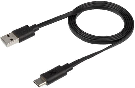 Xtorm Flat USB to USB-C Cable (1 m) CF051, crni