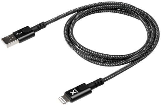 Xtorm CX2021 Nylon USB to Lightning Cable podatkovni kabel, crni, 3 m