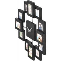 VonHaus zidni sat sa okvirima za fotografije, 4,5 x 4,5 cm, 4,5 x 6,5 cm