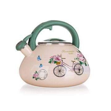 Banquet Romantic Ride zviždajući čajnik, emajliran, 3 l