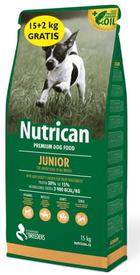 Nutrican Junior hrana za štence, za male i srednje pasmine, 15 kg + 2 kg