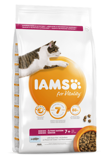 IAMS Vitality za starije mačke, s oceanskom ribom, 3 kg
