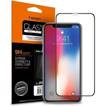 Spigen Full Cover zaštitno staklo za iPhone 11 Pro / XS / X, crno