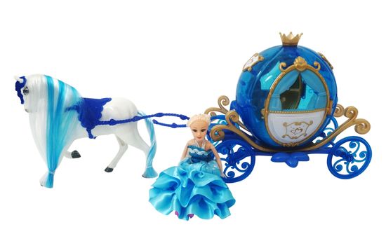 Unikatti set, kočija sa lampom (44 cm) + lutka (15 cm)