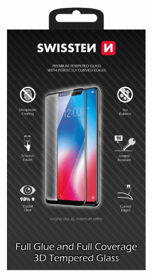 SWISSTEN Ultra Durable 3D Full Glue Glass zaštitno staklo za Huawei P30 Lite, crna