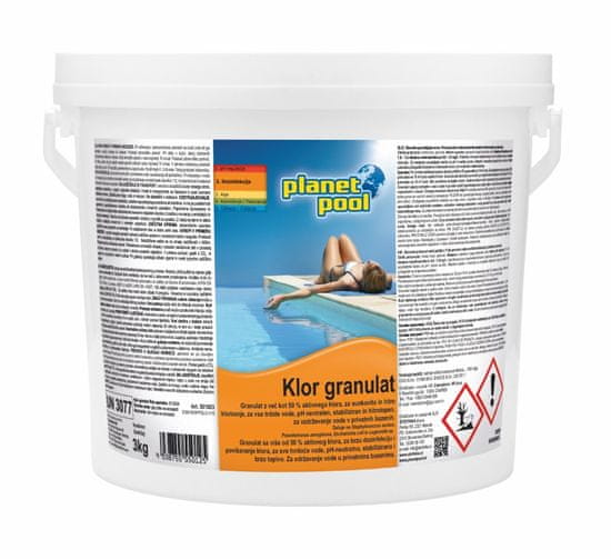 Planet Pool klor granulat, 3 kg, brzo topljenje