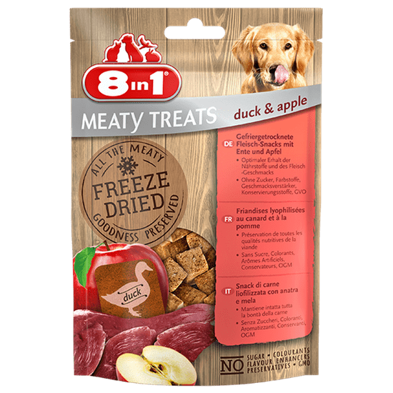 8in1 Meaty Treats pseće poslastice, patka, jabuka, 50 g