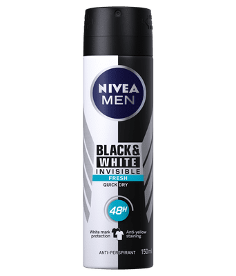 Nivea Men Invisible For Black & White dezodorans u spreju, 150 ml