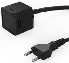 Allocacoc punjač USBcube Extended USB A+C Black