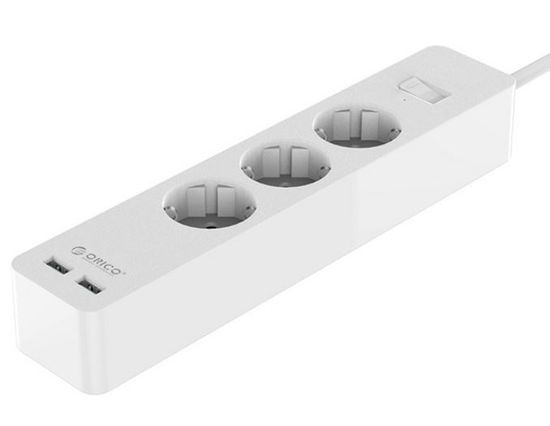 Orico GPC-3A2U-EU razdjelnik sa zaštitom od prenapona, 3x 230 V, 2x USB, 15.000 A