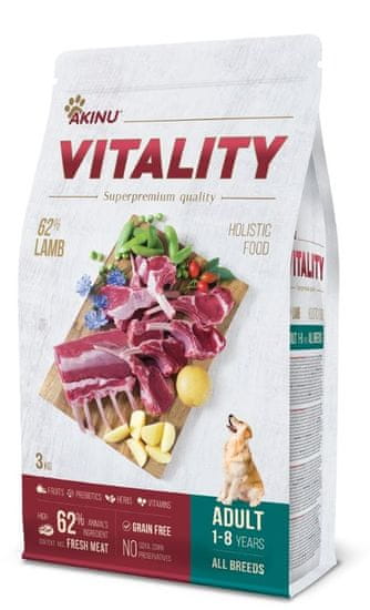 Akinu hrana za pse VITALITY dog adult hypoallergic lamb 3 kg