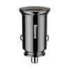 BASEUS Circular USB / USB-C 30W auto punjač, crno