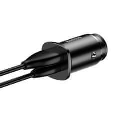 BASEUS Square PPS auto punjač USB / USB-C QC PD 30W, crno